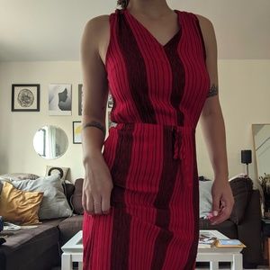 Universal Thread Red Striped Maxi Dress